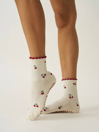 🍒 Little Cherry Petal Grip Pilates Socks