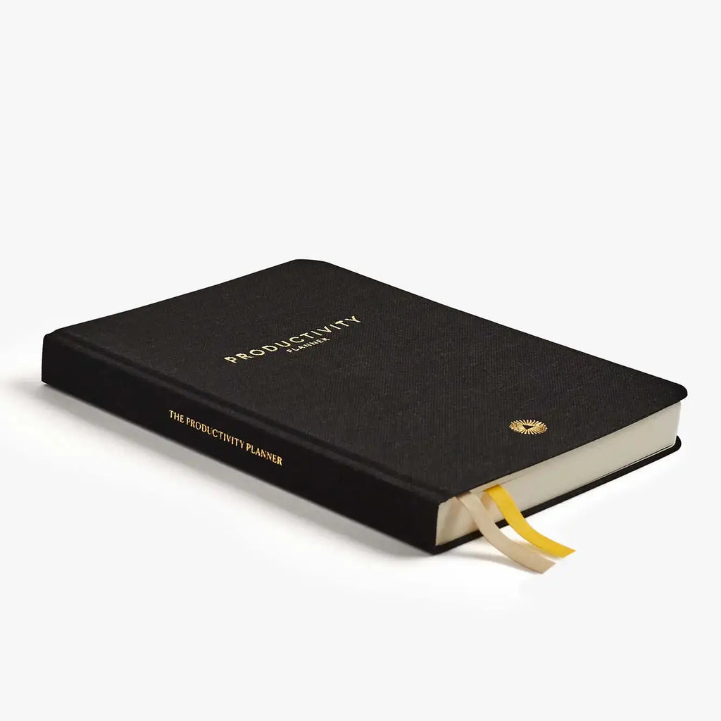 Productivity Planner Black - Time Tracking, Goals, Self-Care