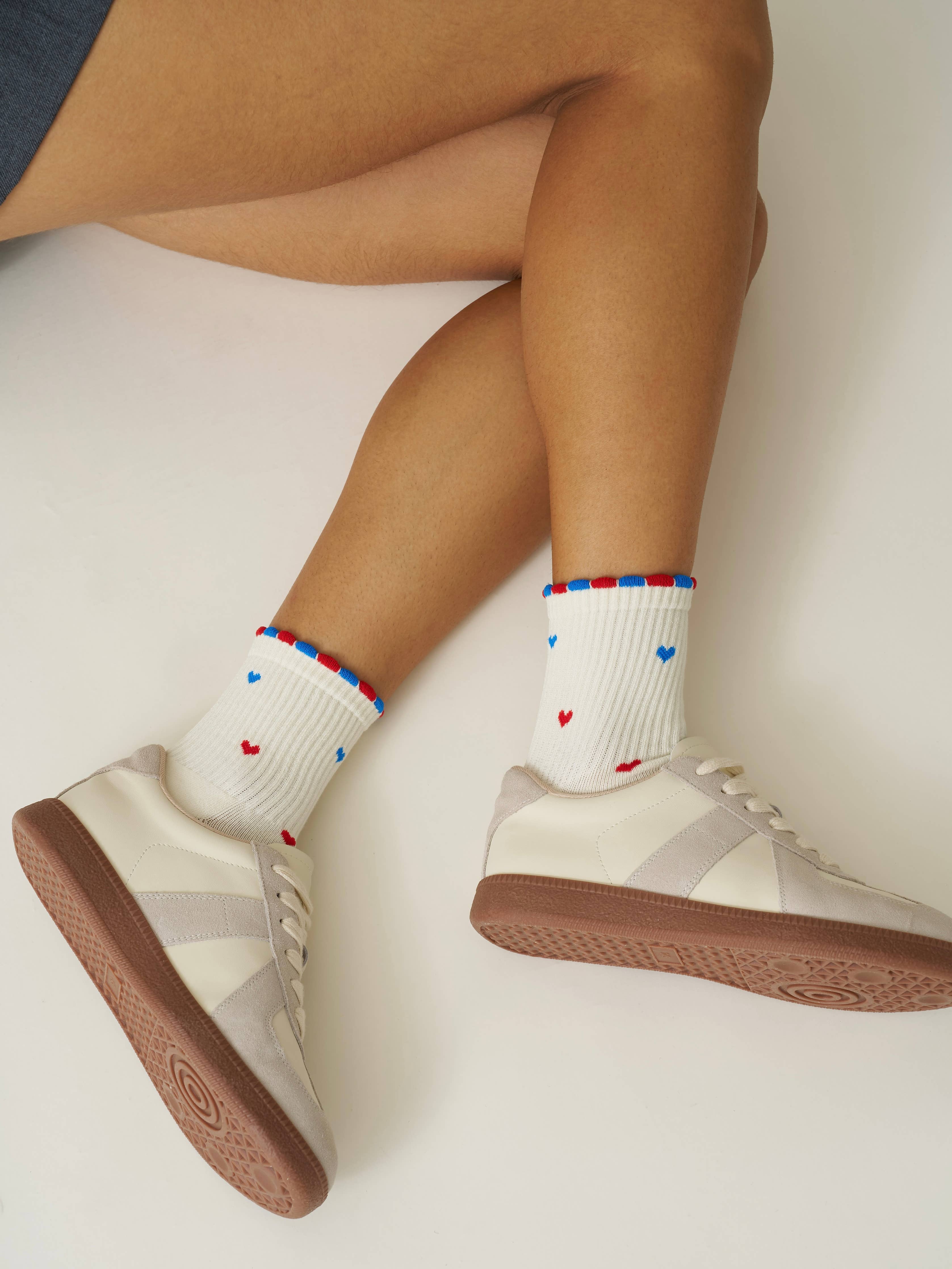 🇺🇸 USA Mini Heart Petal Grip Pilates Socks