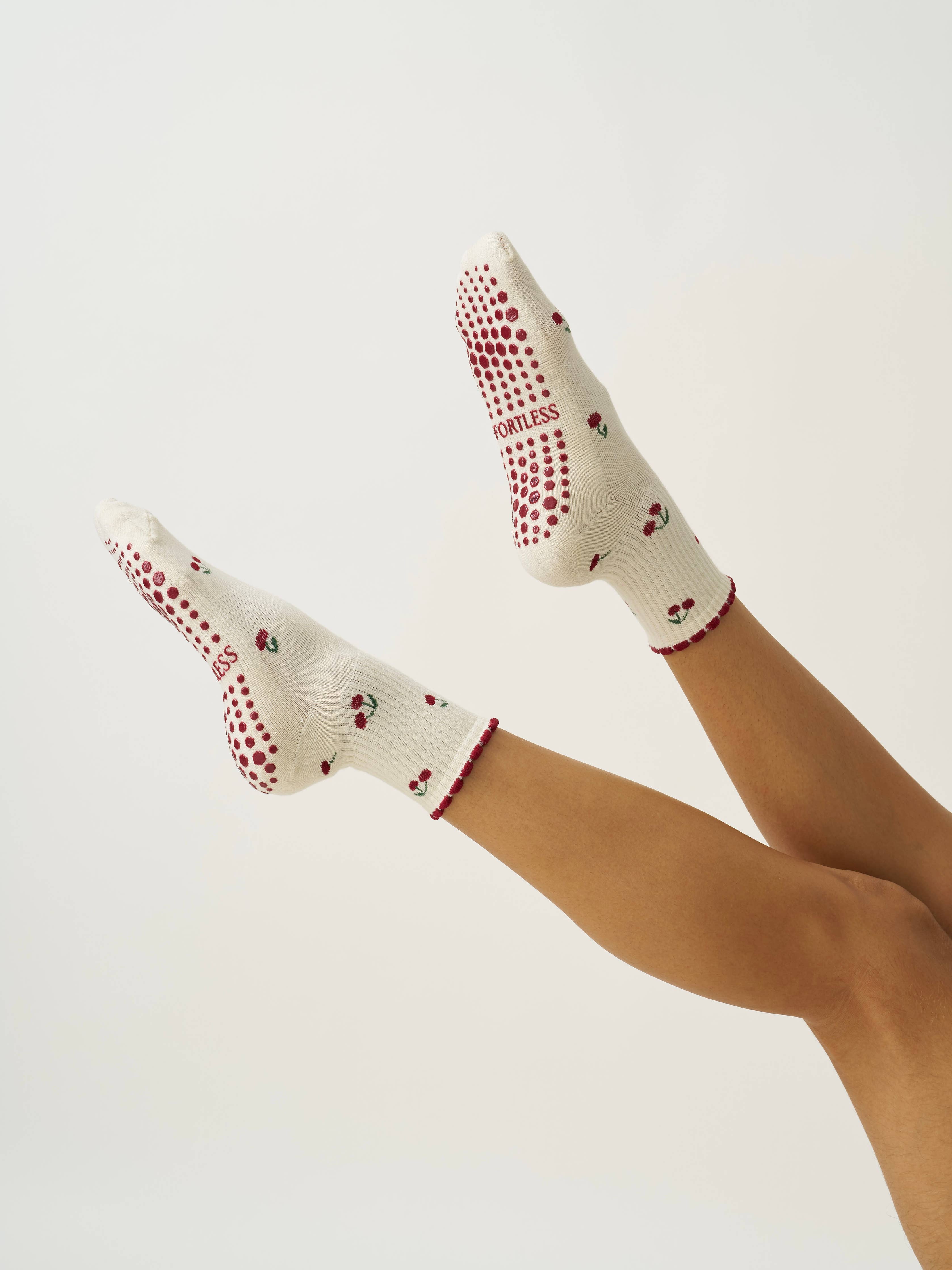 🍒 Little Cherry Petal Grip Pilates Socks